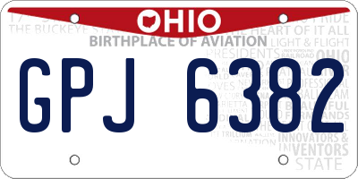 OH license plate GPJ6382