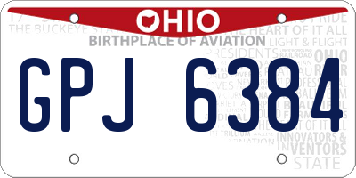 OH license plate GPJ6384