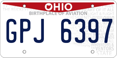 OH license plate GPJ6397