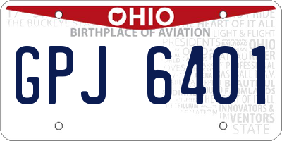 OH license plate GPJ6401