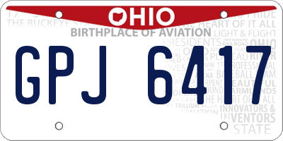 OH license plate GPJ6417