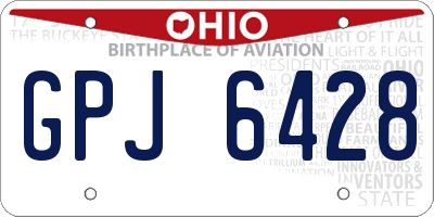 OH license plate GPJ6428