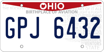 OH license plate GPJ6432