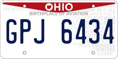 OH license plate GPJ6434