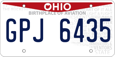 OH license plate GPJ6435