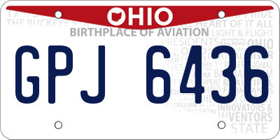 OH license plate GPJ6436