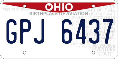 OH license plate GPJ6437