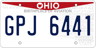 OH license plate GPJ6441