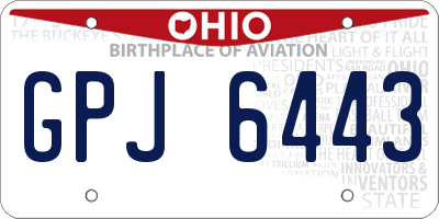 OH license plate GPJ6443