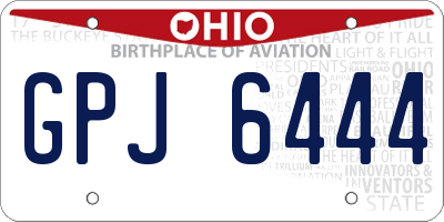 OH license plate GPJ6444
