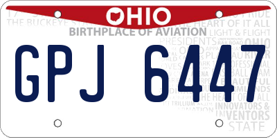 OH license plate GPJ6447