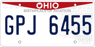 OH license plate GPJ6455