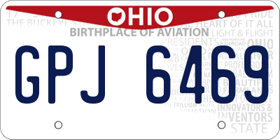 OH license plate GPJ6469