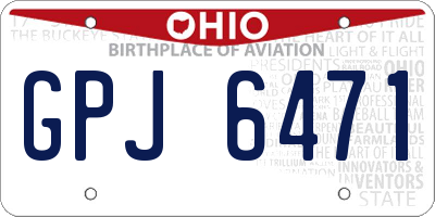 OH license plate GPJ6471