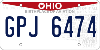 OH license plate GPJ6474