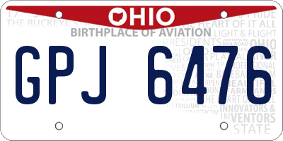OH license plate GPJ6476