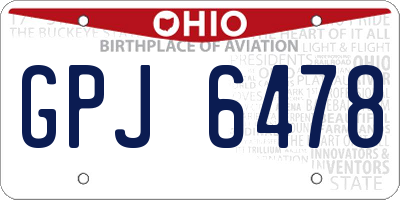 OH license plate GPJ6478