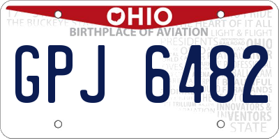 OH license plate GPJ6482