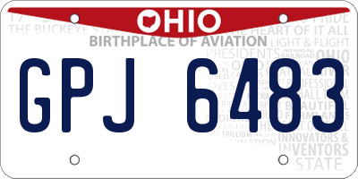 OH license plate GPJ6483