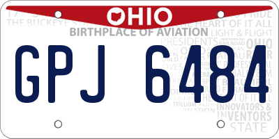 OH license plate GPJ6484