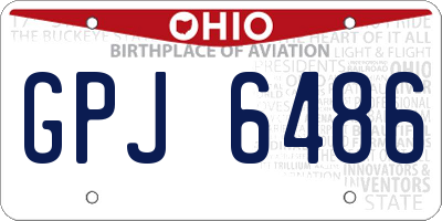 OH license plate GPJ6486