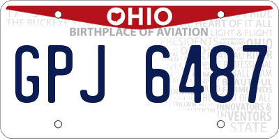 OH license plate GPJ6487