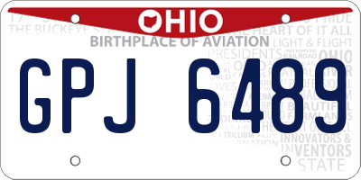 OH license plate GPJ6489