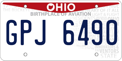 OH license plate GPJ6490