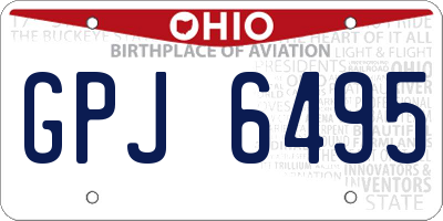 OH license plate GPJ6495