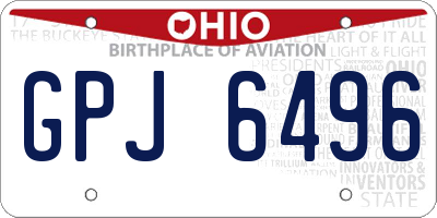 OH license plate GPJ6496