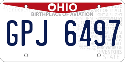 OH license plate GPJ6497