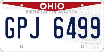 OH license plate GPJ6499