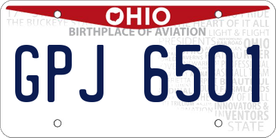 OH license plate GPJ6501