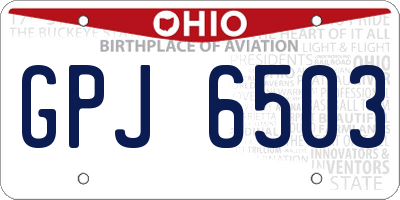 OH license plate GPJ6503