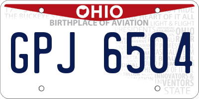 OH license plate GPJ6504