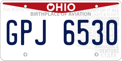 OH license plate GPJ6530