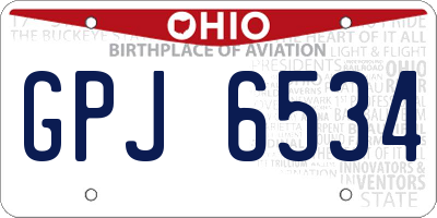 OH license plate GPJ6534