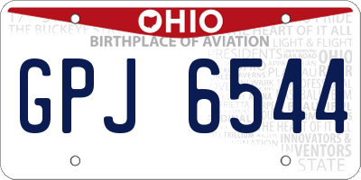 OH license plate GPJ6544