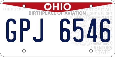 OH license plate GPJ6546