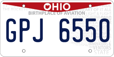 OH license plate GPJ6550