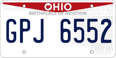 OH license plate GPJ6552