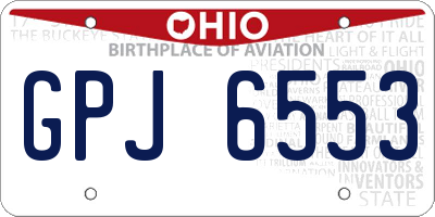 OH license plate GPJ6553