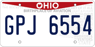 OH license plate GPJ6554