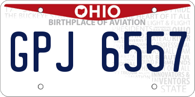 OH license plate GPJ6557