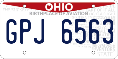 OH license plate GPJ6563