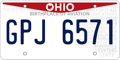 OH license plate GPJ6571