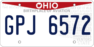 OH license plate GPJ6572