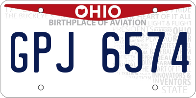 OH license plate GPJ6574