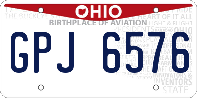 OH license plate GPJ6576