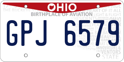 OH license plate GPJ6579